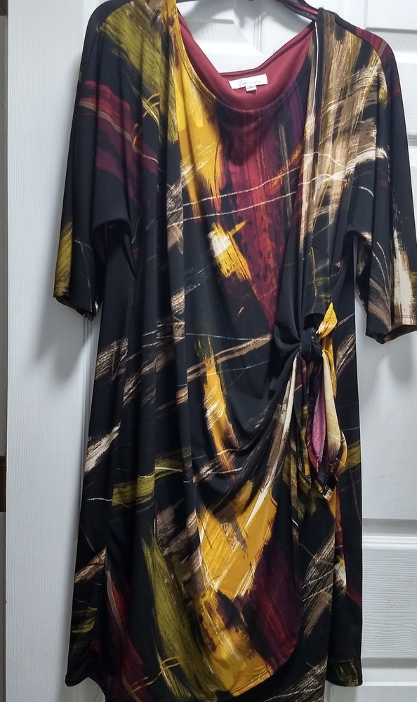 Robbie Bee Dress 1X Faux Wrap